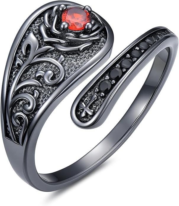Midari Sun and Moon/Bee/Celtic/Life of Tree/Lotus Spoon Ring for Women 925 Sterling Silver Adjustable Ring Open Ring for Women Men Halloween Birthday Gift