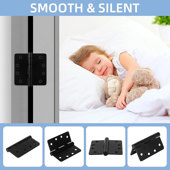 3 Pack Heavy Duty Door Hinges, 4 Inch Ball Bearing Door Hinges Stainless Steel - Image 5