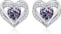 Iefil Valentine Day Gifts for Her - 925 Sterling Silver Heart Stud Earrings Birthday Gifts for Women