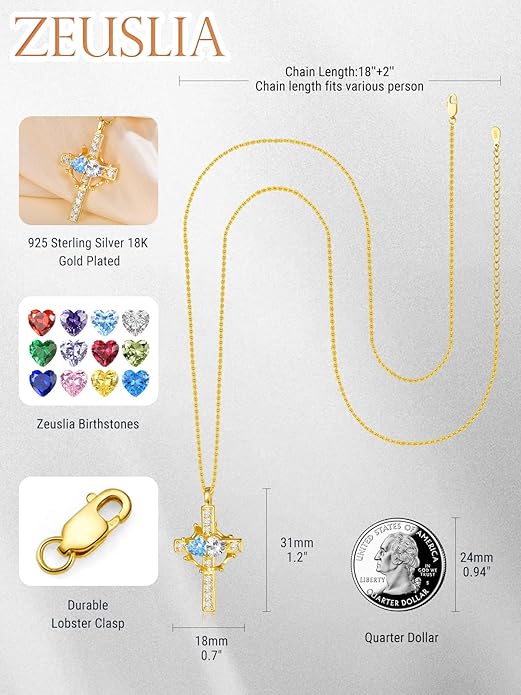Valentine's Day Gifts for Wife 925 Sterling Silver Double Birthstone Pendant Necklaces I Love You for Always and Forever Necklace Anniversary Birthday Gifts for Wife Girlfriend Mom Her