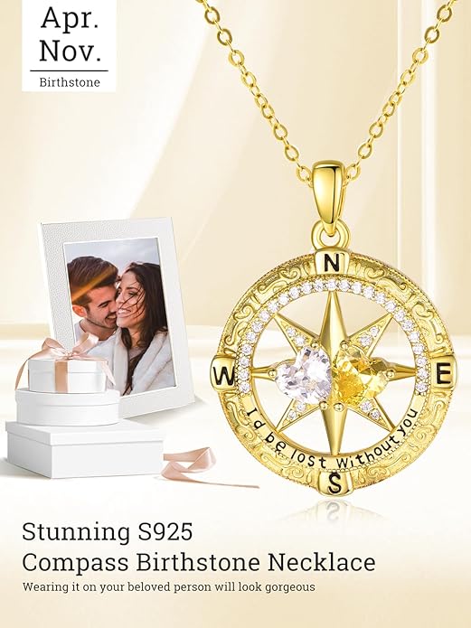 Valentine's Day Gifts for Wife 925 Sterling Silver Double Birthstone Pendant Necklaces I Love You for Always and Forever Necklace Anniversary Birthday Gifts for Wife Girlfriend Mom Her