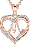 INFUSEU Unique Initial Necklaces for Women Girls Small Heart Letter Jewelry, Meaningful Personalized Gifts