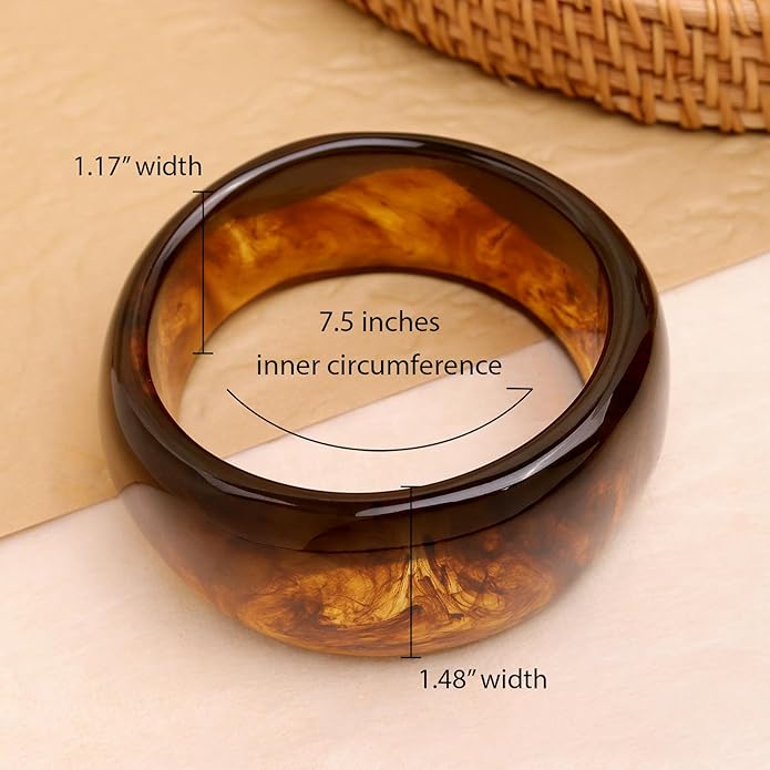 Chunky Resin Wide Bangle Bracelets for Women, Trendy Statement Minimalist Acrylic Bracelet Prom Holiday Jewelry Gift