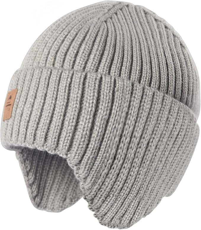 Baby Beanie Fleece Lined Toddler Winter Hat with Ear Flaps Little Girls Boys Warm Hats Cute Beanies for Kids