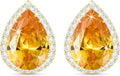Linawe Women Stud Earrings, Teardrop Diamond Moissanite Cubic Zirconia Earrings Studs Rhinestone Jewelry Gold/Silver/Rose Gold