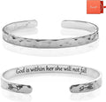 Carviell Engraved Cuff Bracelets for Women – Inspirational, Friendship, Love, Mom, Daughter, Sister, Christian, Graduation, Memorial & Wedding Gifts – 80+ Phrases – Stainless Steel, Gift-Ready