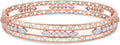 Bangle Bracelets for Women 0.25 Carat (ctw) Round Lab Grown Diamond Miracle Set 3-Row Cuff Bangle Bracelets In 14K Gold Over Sterling Silver Jewelry Gifts For Her Size-7.00 to 8.00 Inch