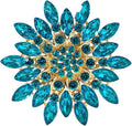 Rhinestone Large Flower Brooches Pins for Women Fashion Sparkly Crystal Sunflower Statement Brooch Unique Wedding Party Suit Dress Jewelry Accessories