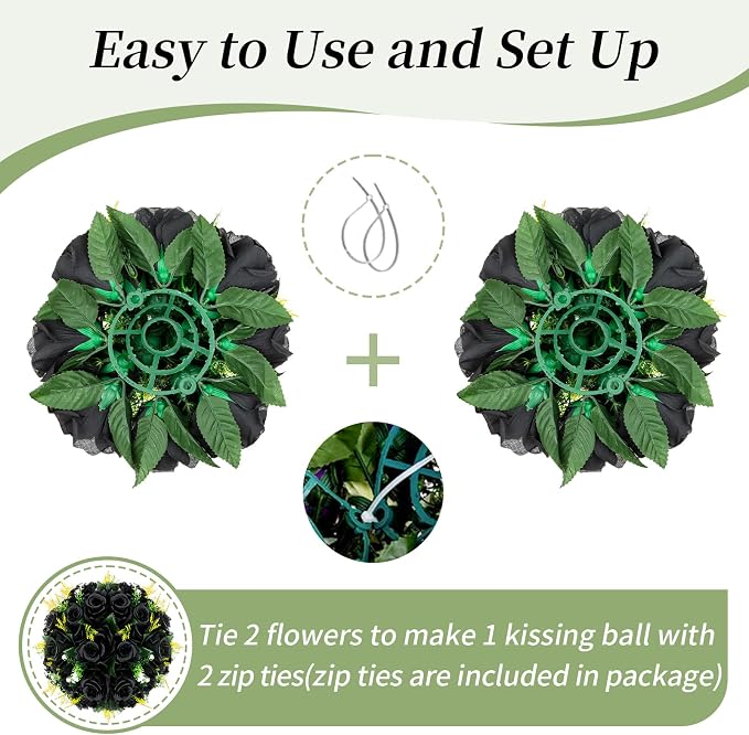 BLOSMON Black Rose Flower Balls - Image 5
