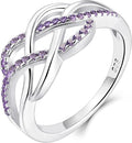 YL Celtic Knot Rings 925 Sterling Silver Twisted Knot Ring Birthstone Infinity Statement Jewelry for Women-size5