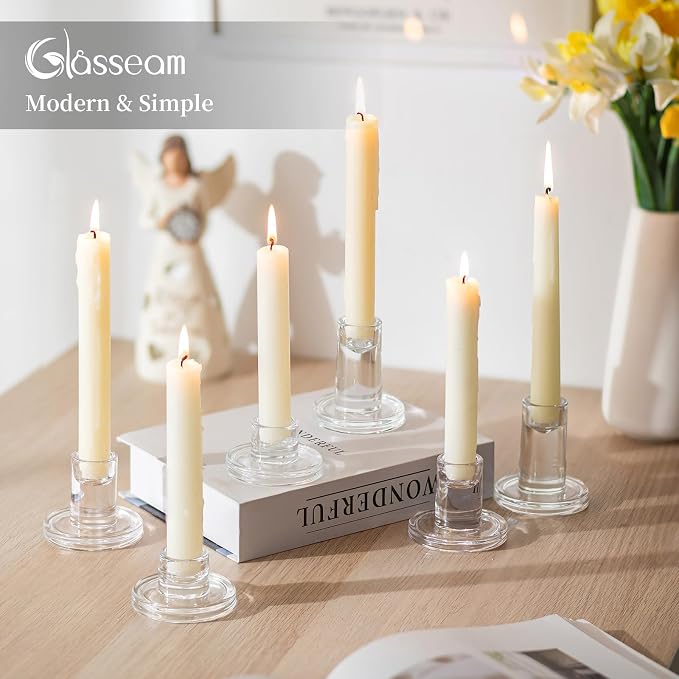 Glasseam Glass Taper Candle Holders, Christmas Decorations, Wedding Table - Image 7