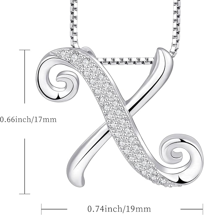 STARCHENIE Initial Necklace for Women 925 Sterling Silver Letter A-Z Pendant 26 Alphabet Jewelry