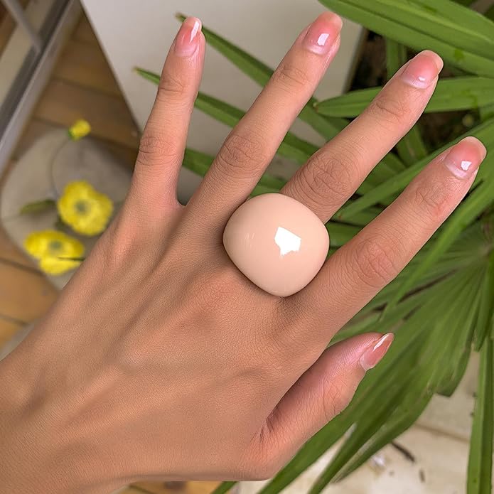 Colorful Chunky Acrylic Ring for Women,Vintage Statement Stackable Rings Candy Color Knuckle Finger Rings Y2K Fashion Classic Jewelry