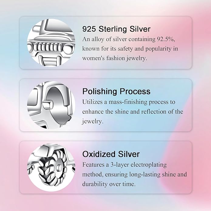 Bible Family Mom Wife Love Heart Dangle Charm 925 Sterling Silver Charms fits Bracelets and Necklace Pendant Bead Charms Jewelry Present for Women Family Friends