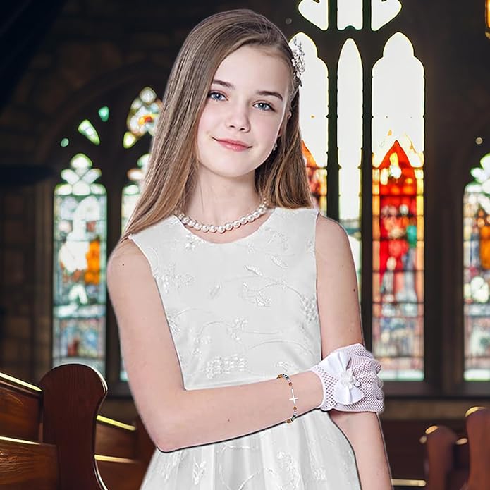 TONY & SANDY Christian Cross Bracelet for Women, Valentine's Day Gifts for Her, Confirmation Baptism Easter Gifts, Unique Gift for Friends Daughter Mom Sister in Christ Birthday Christmas