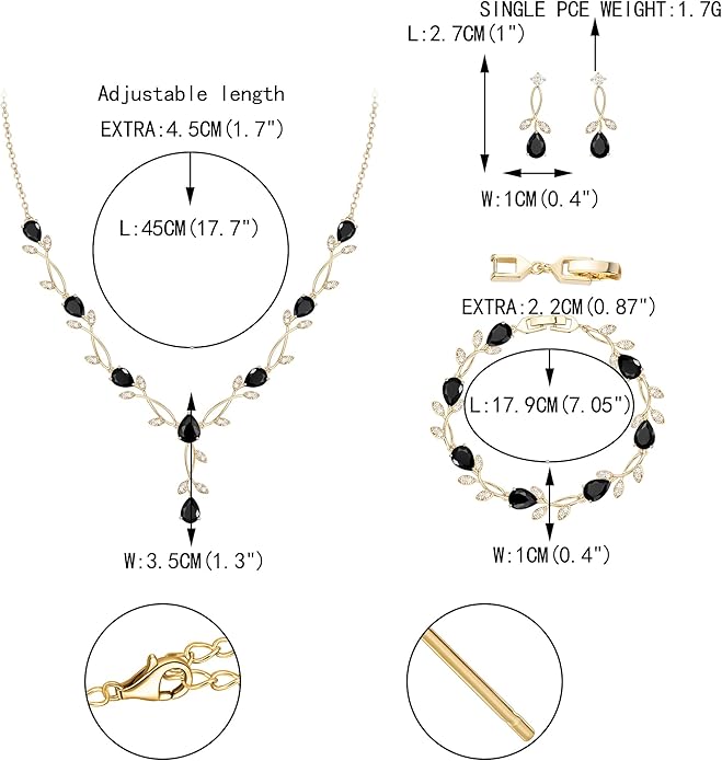 EVER FAITH Bridal Cubic Zirconia Jewelry Sets for Women, White Simulated Pearl Leaf Vine Pendant Wedding Party Necklace Earrings Set for Bridesmaid Bride