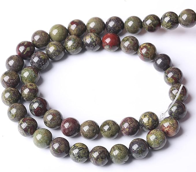 Natural Dragon Blood Jasper Beads Round Loose Energy Healing Stone Beads for Jewelry Making DIY Bracelet 8mm 45pcs 15 Inch