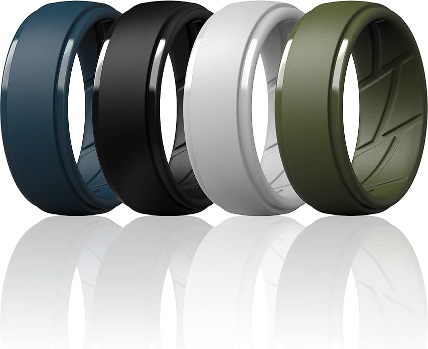 ThunderFit Men's Silicone Rings 10mm Wide 2.5mm Thick Rubber Bands, Breathable, Variety Multipack 1-10