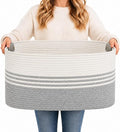 Laundry Hamper with Handles, 72L Rope Laundry Basket, toys and laundry in by AINUOQI