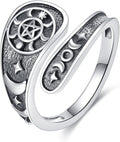 URONE Hummingbird/Bee/Scorpion/Moon Phase Spoon Ring Sterling Silver Thumb Ring Vintage Jewelry Gifts for Women