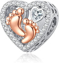 Birthday Fashion Love Heart Dangle Charm 925 Sterling Silver Charms fits Bracelets and Necklace Pendant Bead Charms Jewelry Present for Women Family Friends