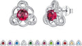 MEDWISE 925 Sterling Silver Birthstone Stud Earrings for Women Birthday Jewelry Gifts for Daughter Mother Women Valentines Day Gifts for Her