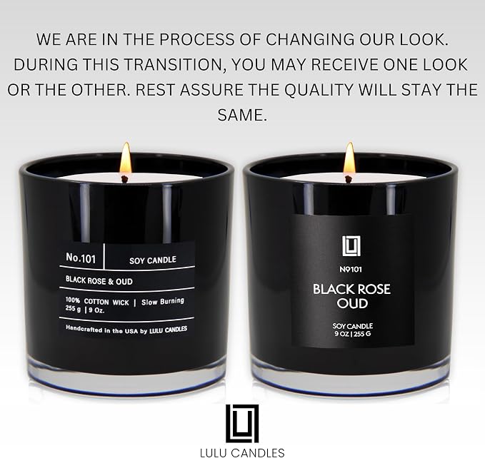 Lulu Candles Black Rose & Oud Scented Soy Jar Candle, 9 Oz. | Smells Floral and - Image 3