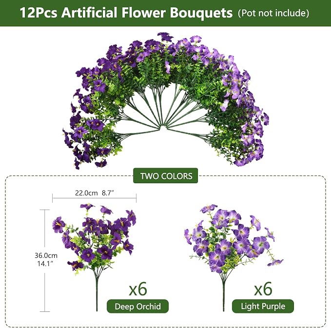 INQCMY Artificial Fake Petunias Flowers - Image 5
