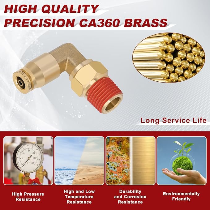 90° Swivel Male Elbow, 5/32" Tube x 1/8" NPT, DOT Approved 2PCS | - Image 2