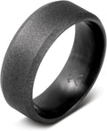 Manly Bands: Mens Black Plated Tungsten and Black Zirconium Wedding Bands and Rings - Comfort Fit and Stylish Black Rings for Men, Free Silicone Ring Included