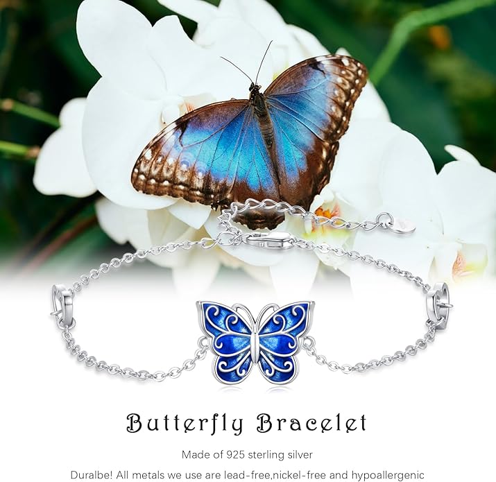 Dragonfly Bracelet 925 Sterling Silver Butterfly Bracelet Adjustable Celtic Moon Bracelet Irish Celtic Jewelry Gifts for Women