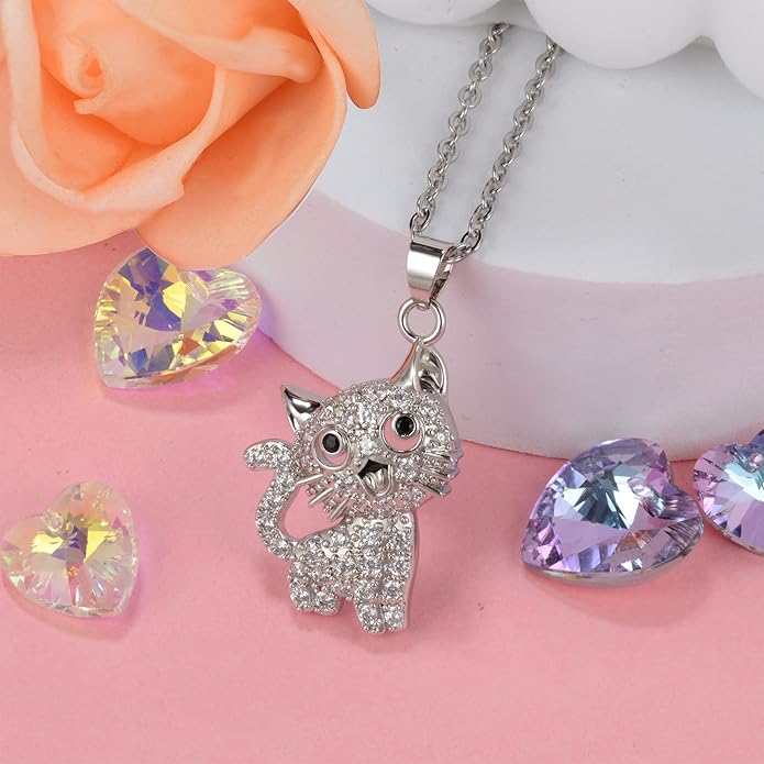 Couple Heart Or Cat BFF Best Friend for Girls Puzzle Friendship Pendant Necklaces,316L Stainless Steel