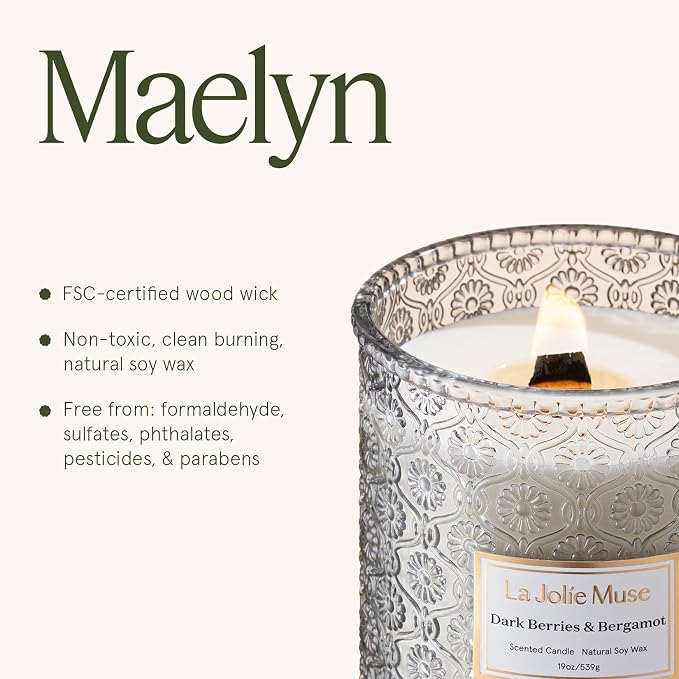 LA JOLIE MUSE Dark Berries Bergamot Scented Candles - Image 6