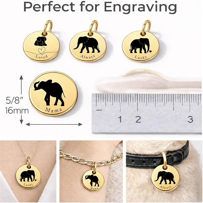 SM Design Mama Animal Charm Set – Set of 4 Stainless Steel Charms – Motherhood & Family Keepsake Jewelry Charmss