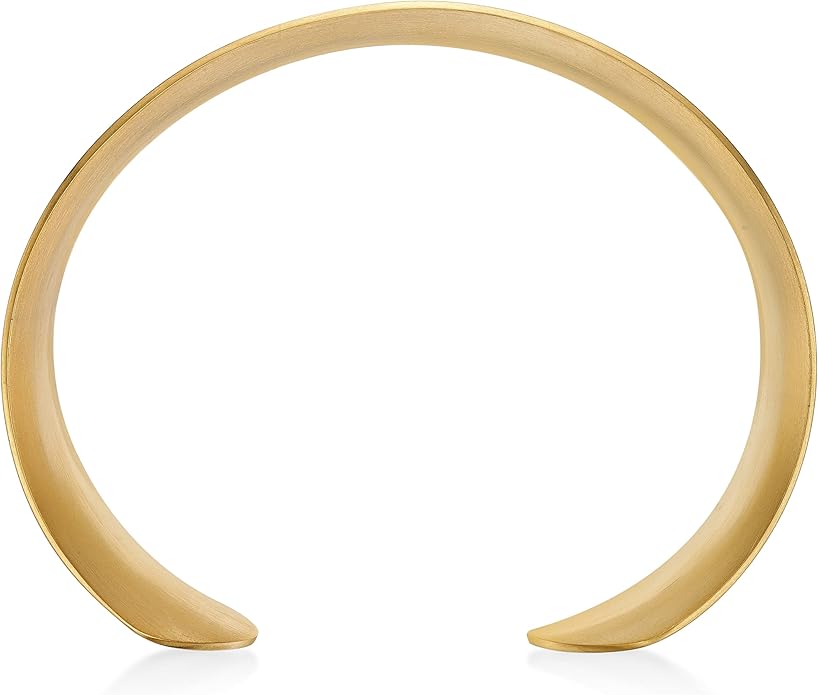 Lavari Jewelers 7 Inches Long Wide Open Cuff Bangle Bracelet for Women I 2.5 Inches in Diameter and 1.5 Inches in Height I Ion Plated Stainless Steel or Satin Finish Bangle for Her I Wide Bracelet