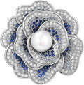 Rhinestone Flower Brooch Austrian Crystal Flower Pin 18k Gold Plated Floral Brooch Lapel Pin Jewelry Mother's Day Birthday Gifts for Mom Wife
