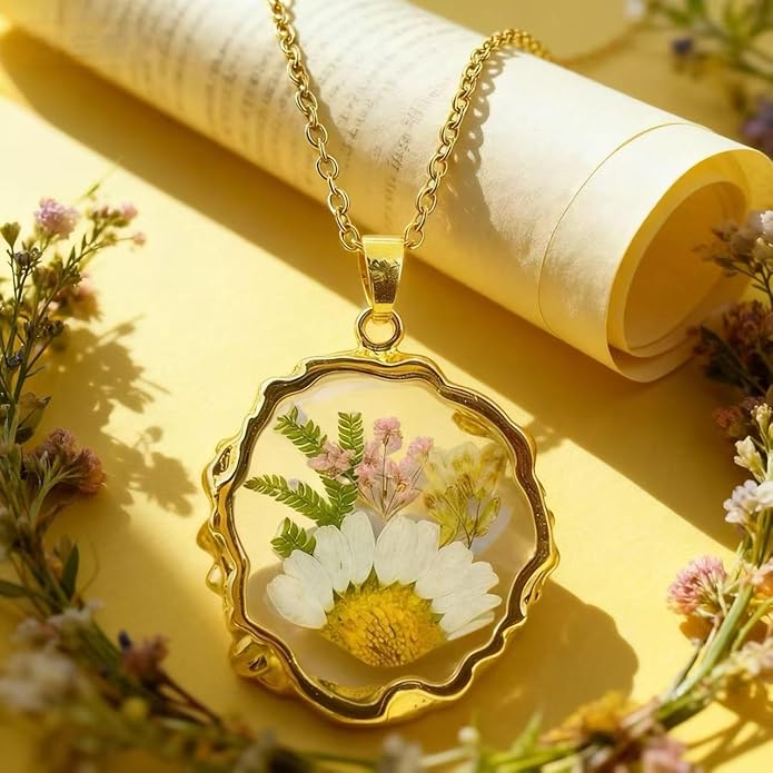 Birth Flower Necklace,1-12 Birth Month Flower Handmade Pendant Necklaces for Women Personalized Custom Floral Jewelry,Boho jewelry,Birthday Gift for Women Girls Best Friend
