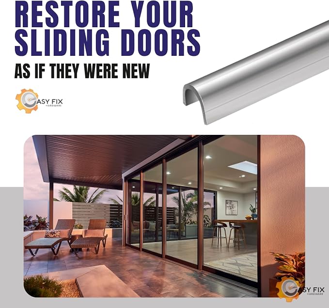 Hardware Sliding Door Track Cover 7/32" W x 9/32" H, Stainless Steel Patio - Image 5