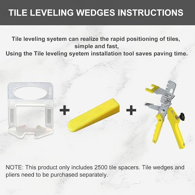 Tile Leveling System 2500pcs 1/32" Tile leveler Spacers Clips Tile Installation - Image 6