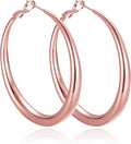 EXGOX Sterling Silver Hoop Earrings - Hypoallergenic, Lightweight, Chunky, 14K Real Gold Plated, Big Large Hoops for Women