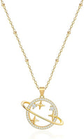 Aobei Pearl 18K Gold Plated Moon Star Lion Evil Eye Love Heart Cross Pendant Necklace Medallion Paperclip Chian Choker Layering Jewery for Women