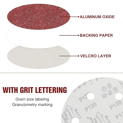 9 Inch Sanding Disc 80 Grit Hook and Loop Sandpaper - Image 3