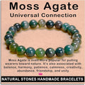 AD Beads Handmade Gemstone Stretch Elastic Bracelet Crystal Healing Reiki Nature's Beauty and Spiritual Essence Unisex
