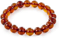 Natural Baltic Amber Bracelet for Women and Men – Stretch Wristband with Faceted Beads, Lightweight Unisex Jewelry Gift for Daily and Casual Wear