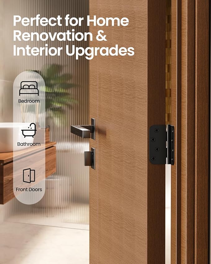 Black Exterior Door Hinges 4 Inch 18 Pack - Image 3