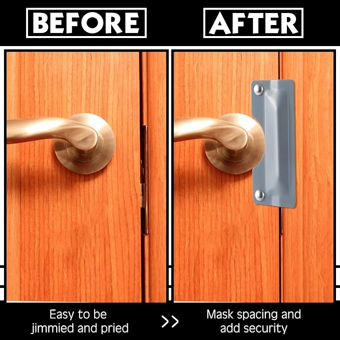 Yaocom 2 Pcs 3 x 7'' Door Latch Guard Plate Cover Electroplated Sand Carbon - Image 4