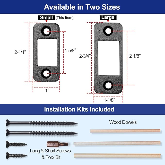 Deadbolt Strike Plate, Heavy Gauge Version, 2-1/4" H x 1" W | Screw Hole - Image 2