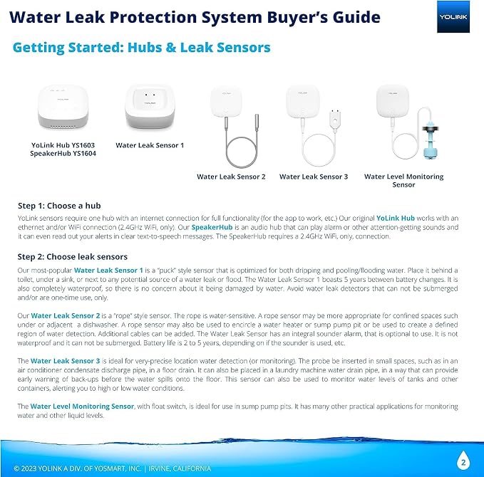 YoLink Smart Home Starter Kit: Hub & 3-Pack Water Leak Sensor 1, LoRa Up to 1/4 - Image 5