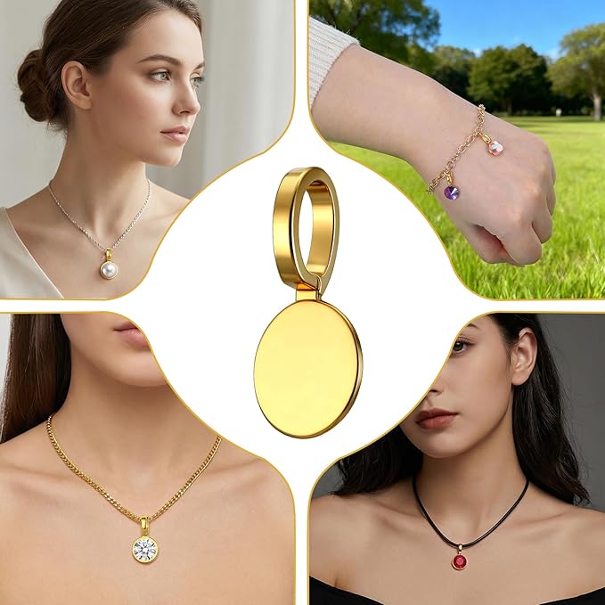 100 pcs Gold Bails for Jewelry Making, Zinc Alloy on Flat Pad Bail Pendant Connectors Round Hanger Glue on Pendant Bails for Pendants Craft DIY Jewelry Making Accessories