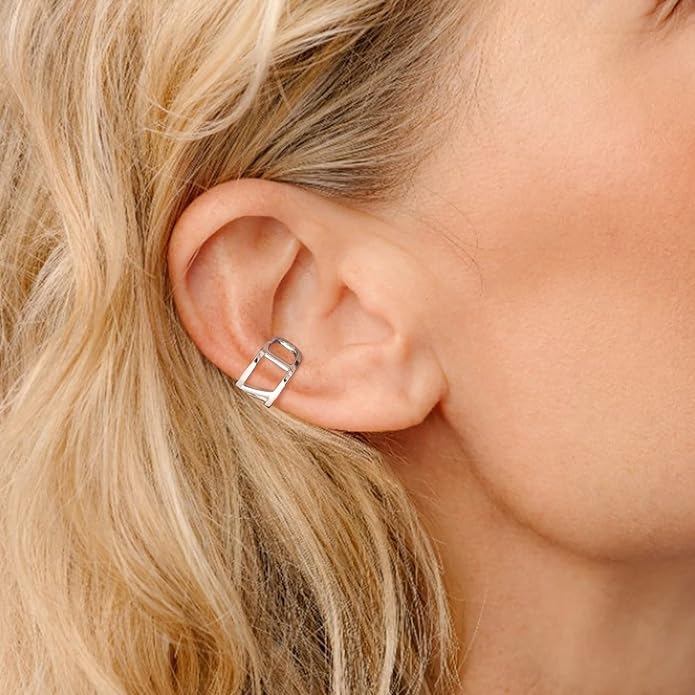 CHIC & ARTSY 925 Sterling Silver Ear Cuffs for Women, Non Piercing Clip On Cartilage Cuffs, Adjustable Fake Conch & Helix Earrings, Gold Plated & Oxidized Various Styles